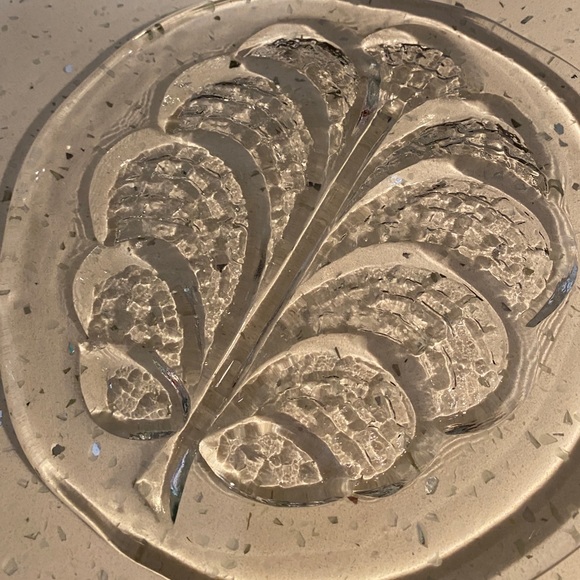 Vintage 9 Inch Orrefors Sweden Lars Hellsten Tree of Life Glass Server Plate EUC - Picture 6 of 6